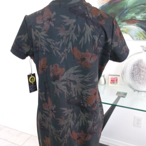 New Jana Carrick V-Neck Forever Ponte Dress Short Sleeve Pine Forest M Green - Picture 7 of 11